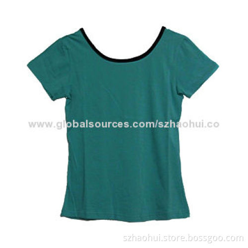 Ladies' Wide Round-neck T-shirt, 100% Cotton, Size X-3XL, Customized Colors Welcomed